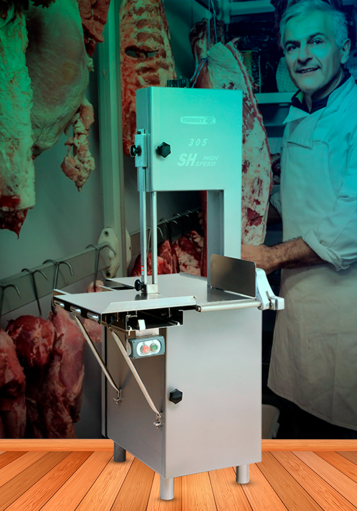 Sierra eléctrica para cortar huesos y carne en carnicería profesional